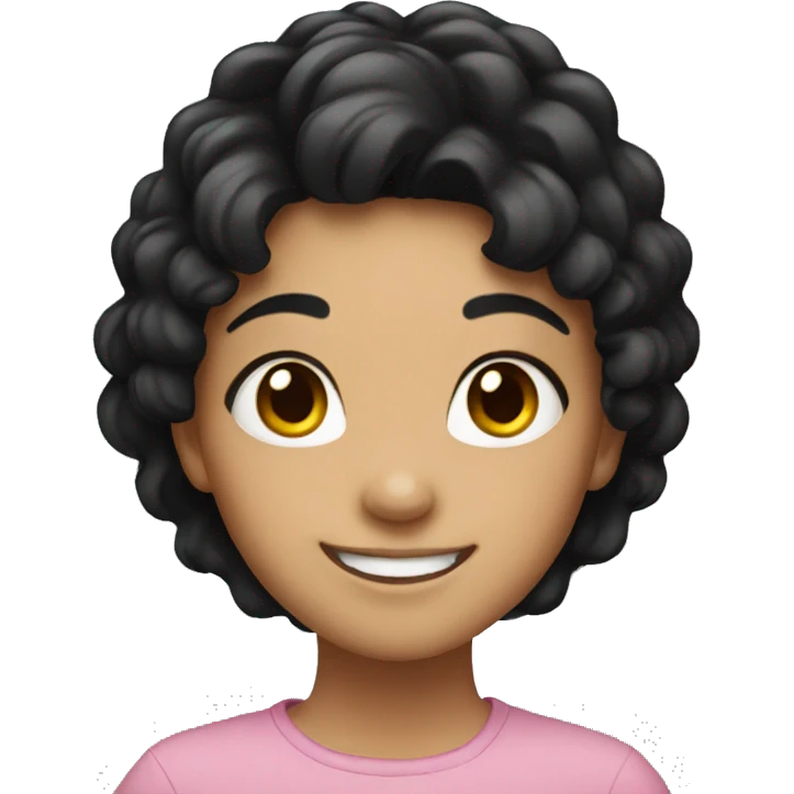 smiling girl with black hair emoji