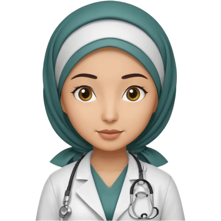 hijab woman doctor, half body emoji