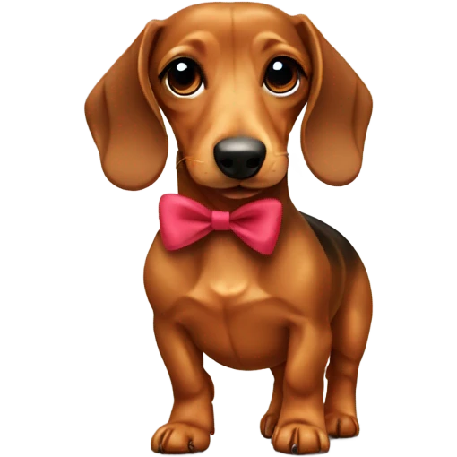 Dachshund with bow emoji