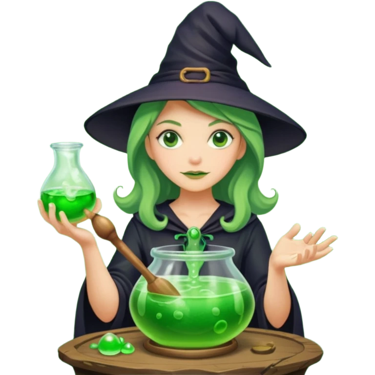 green witch cooking potion emoji