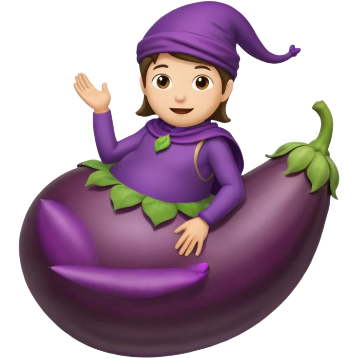 person riding eggplant emoji