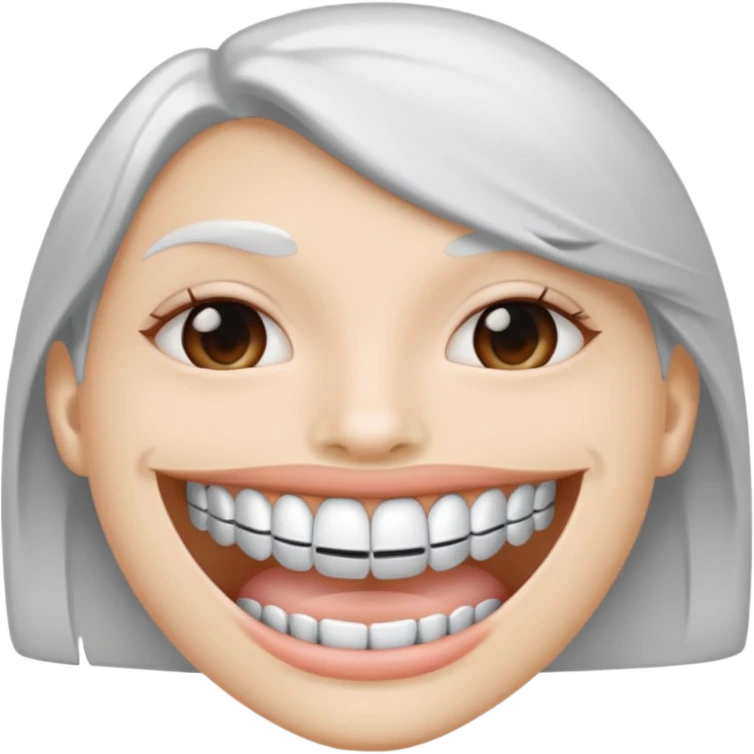 white lips silver grillz emoji