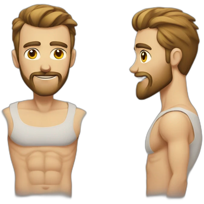 skinny, pumped up, handsome, best husband with a beard emoji
