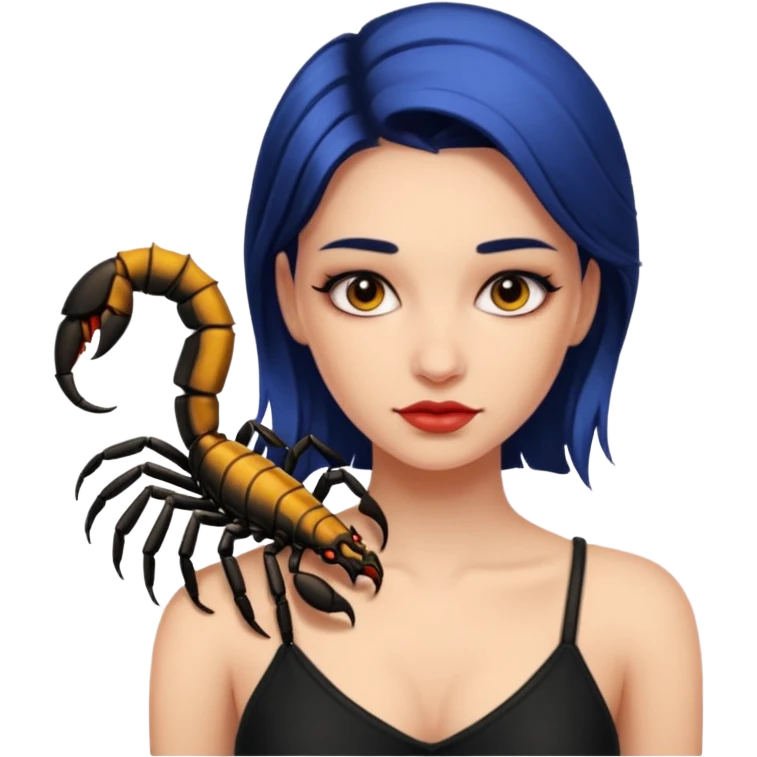 Girl with tattoo, Scorpion. emoji