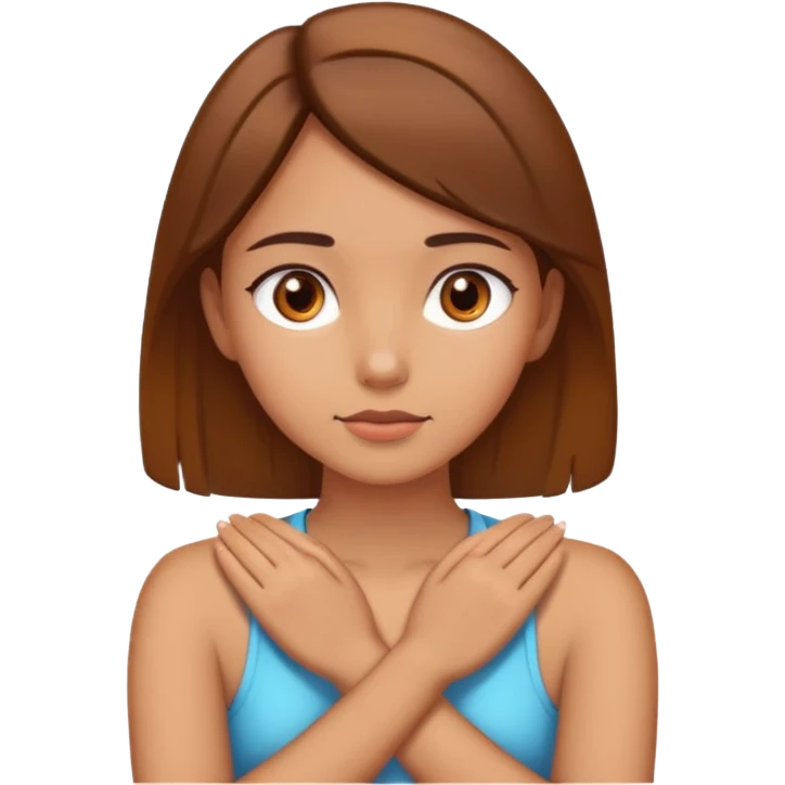 girl with hands crossdd around neck emoji