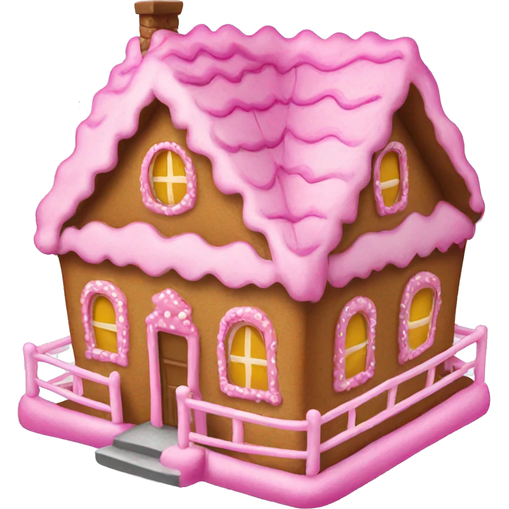 pink gingerbread house  emoji