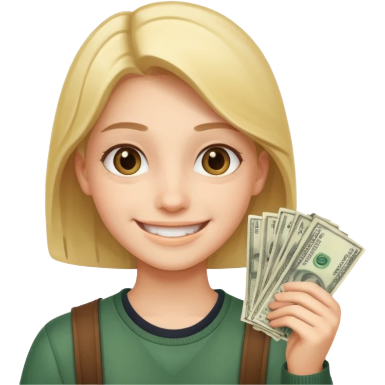 student with money emoji