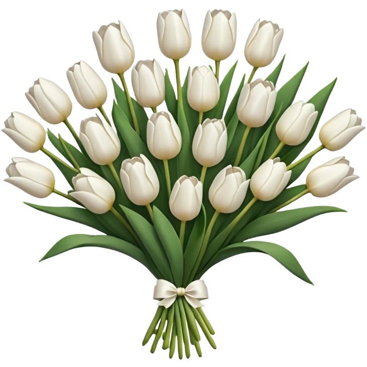 white tulip bouquet  emoji