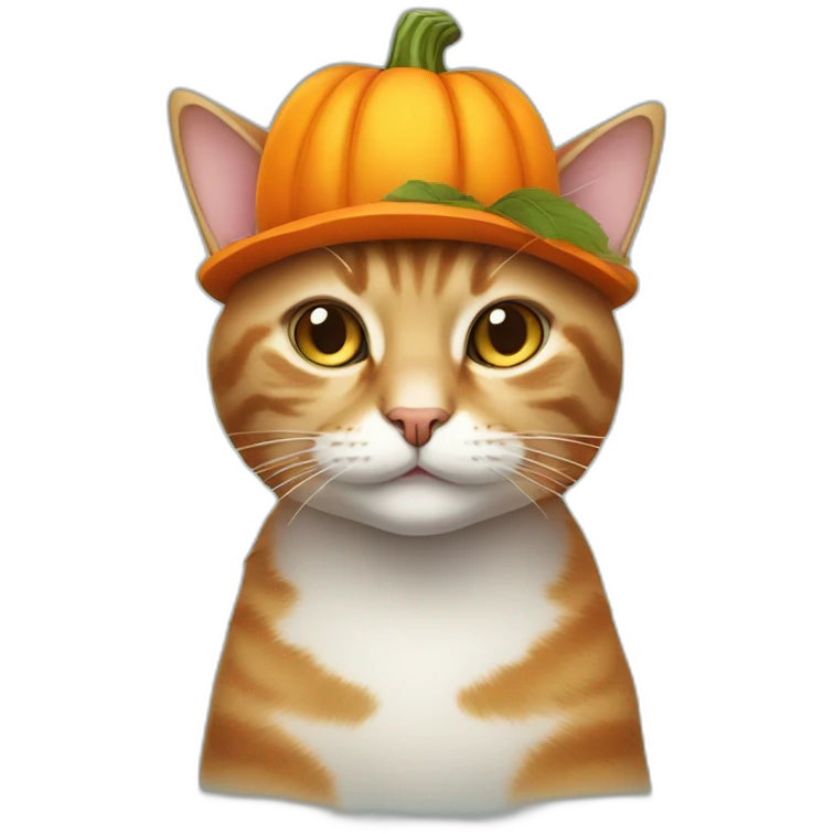 cat wearing pumpkin hat emoji