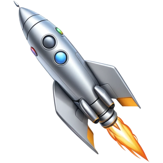 robot like a rocket flying up emoji