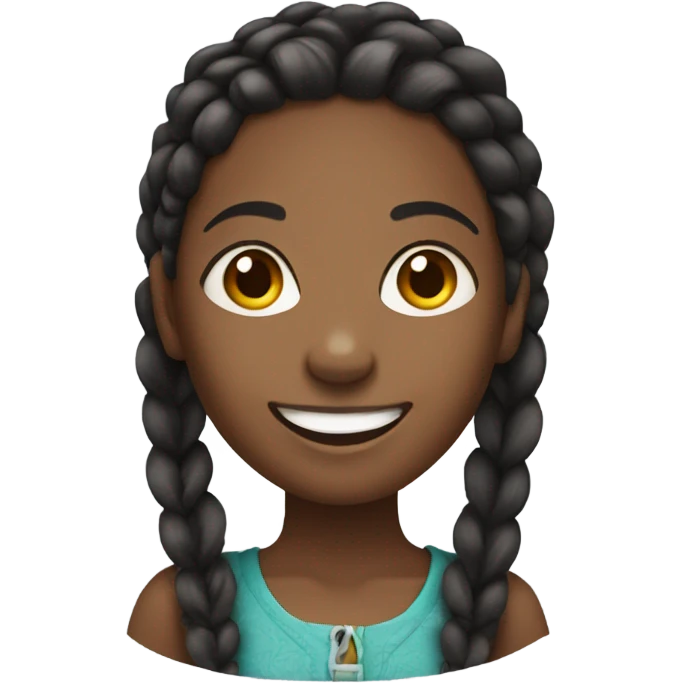 Black girl with braids smiling  emoji