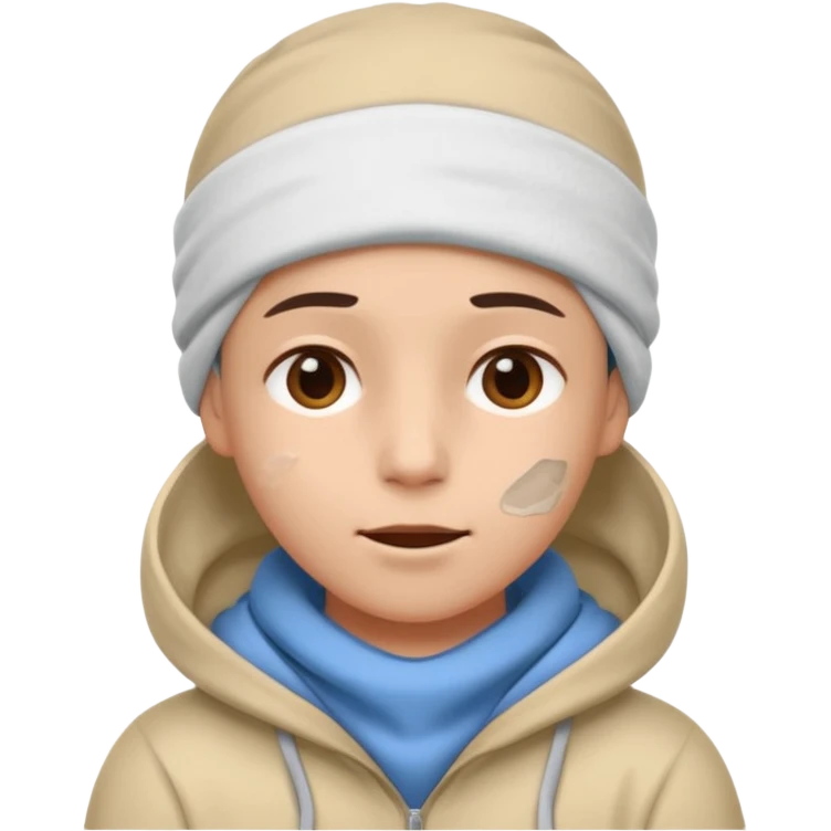 A person with headaches and a cold pack on the head emoji