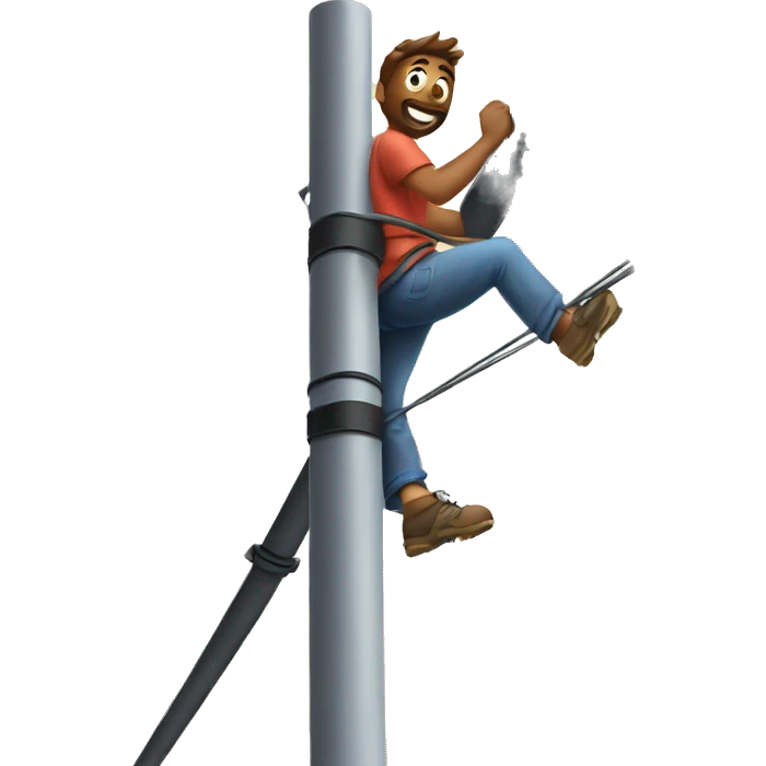 Man climbing power line pole emoji