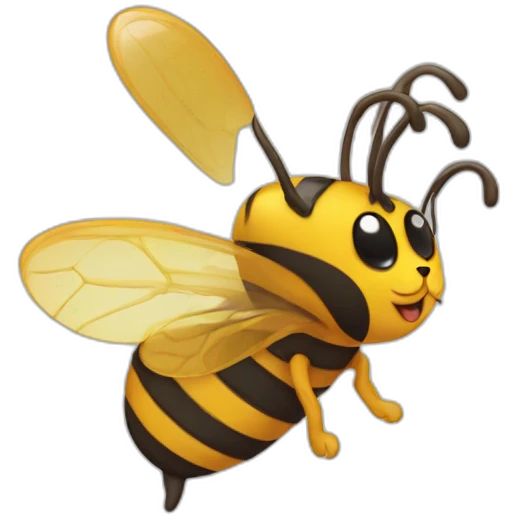 Un chat sur une abeille emoji