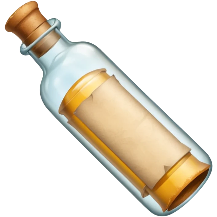 message bottles with papper roll emoji