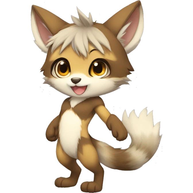 Kemono-style, Chibi, Anthro-Fur-Sona-Fakémon, clothing, Full Body emoji