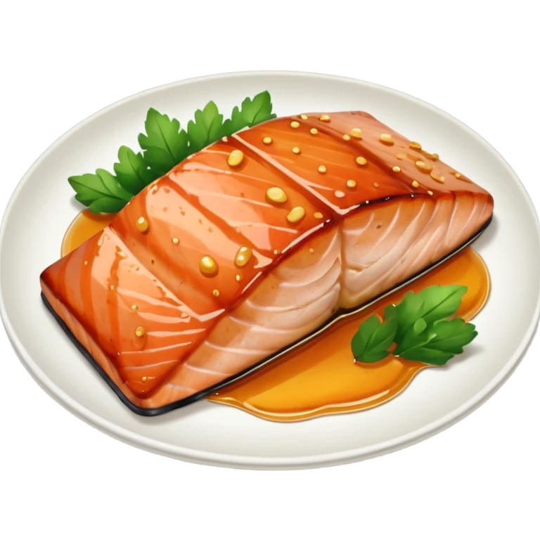 create a Honey Glazed Salmon

Camera angle: slightly elevated top-down view with a gentle bird’s-eye perspective (about 15–20°), identical perspective and scaled do not add anything  on plate  emoji