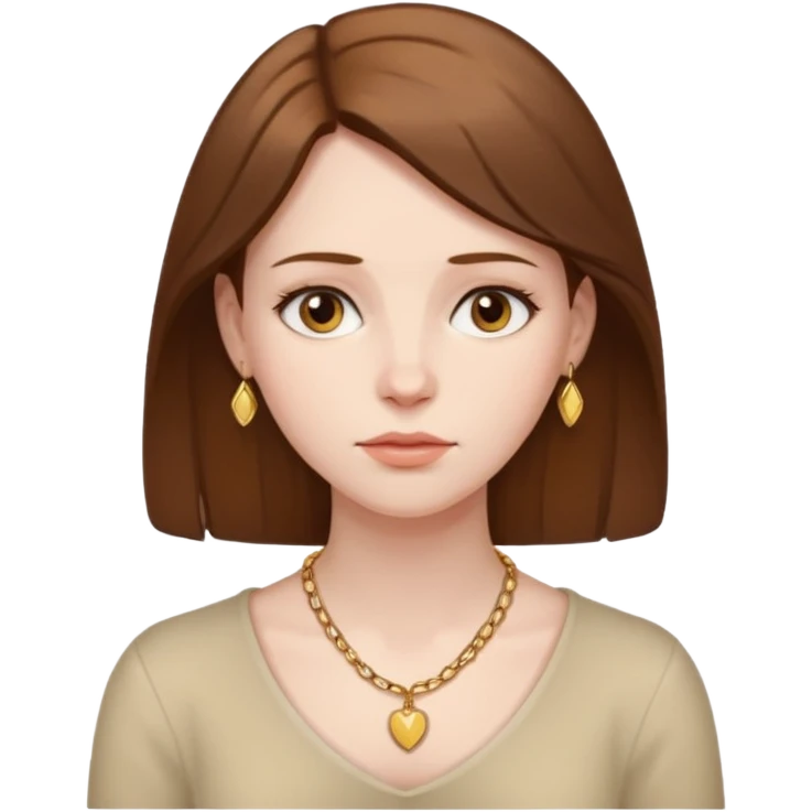 The brown-haired woman had a perpetually thoughtful expression. emoji