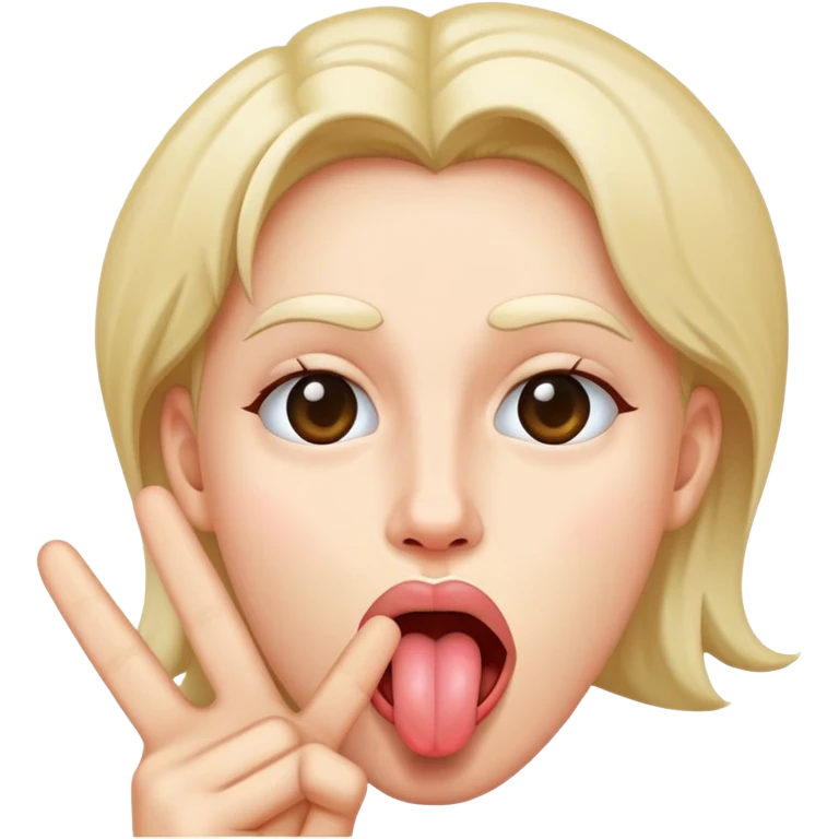 peace sign tongue out emoji