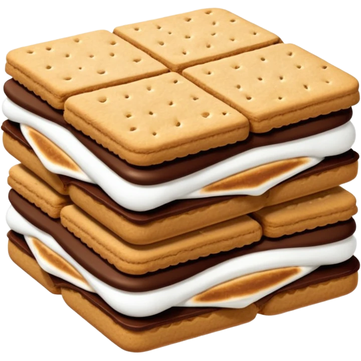 Realistic smores cookie sandwich isolated emoji