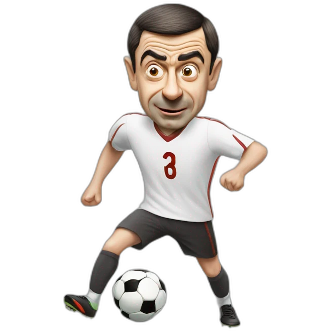 Mr bean playing soccer emoji