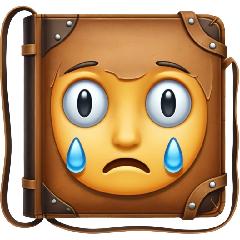 A crying book emoji