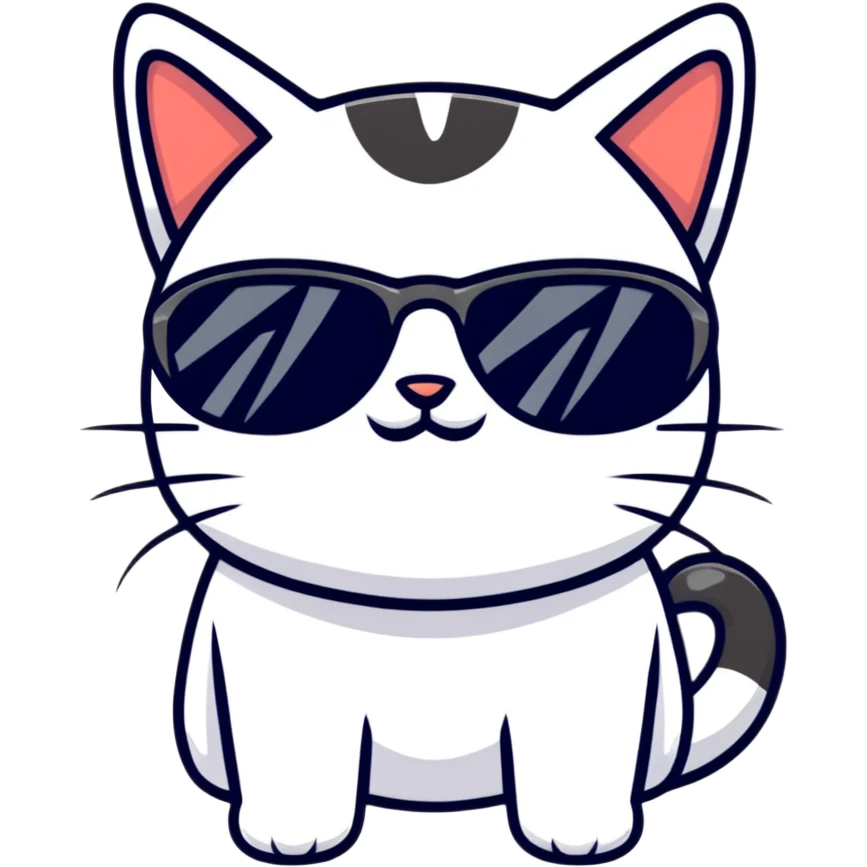 Cat with sunglasses emoji