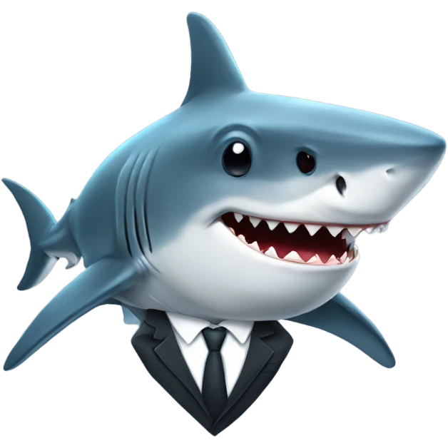 shark wearing a suit emoji