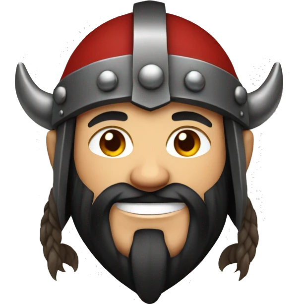 Red and black Smiling Viking emoji