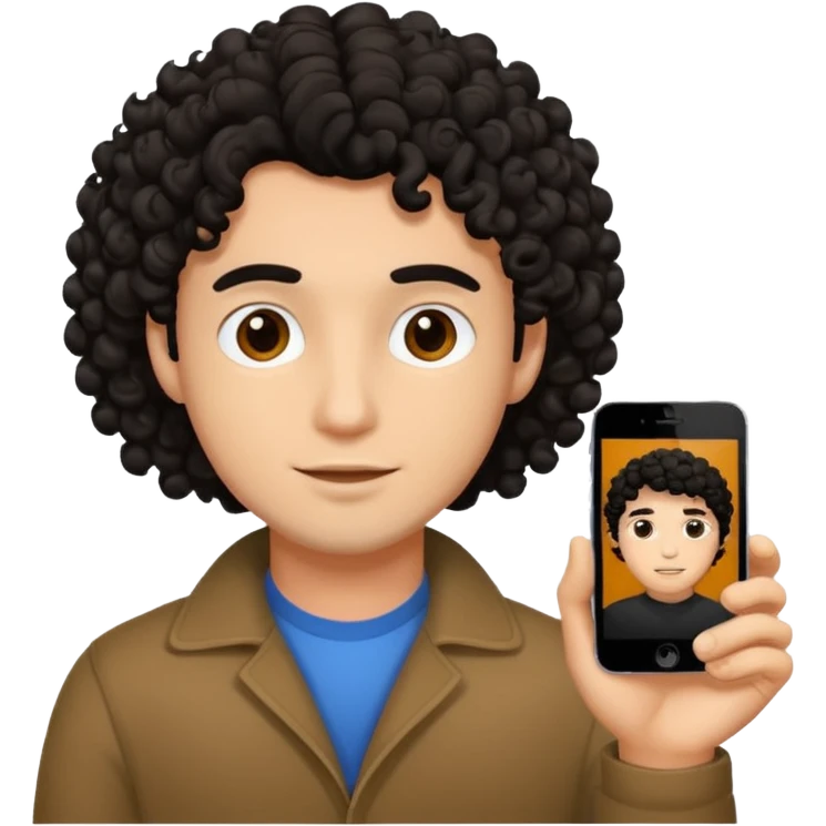Zumbi com cabelo cacheado preto masculino  emoji