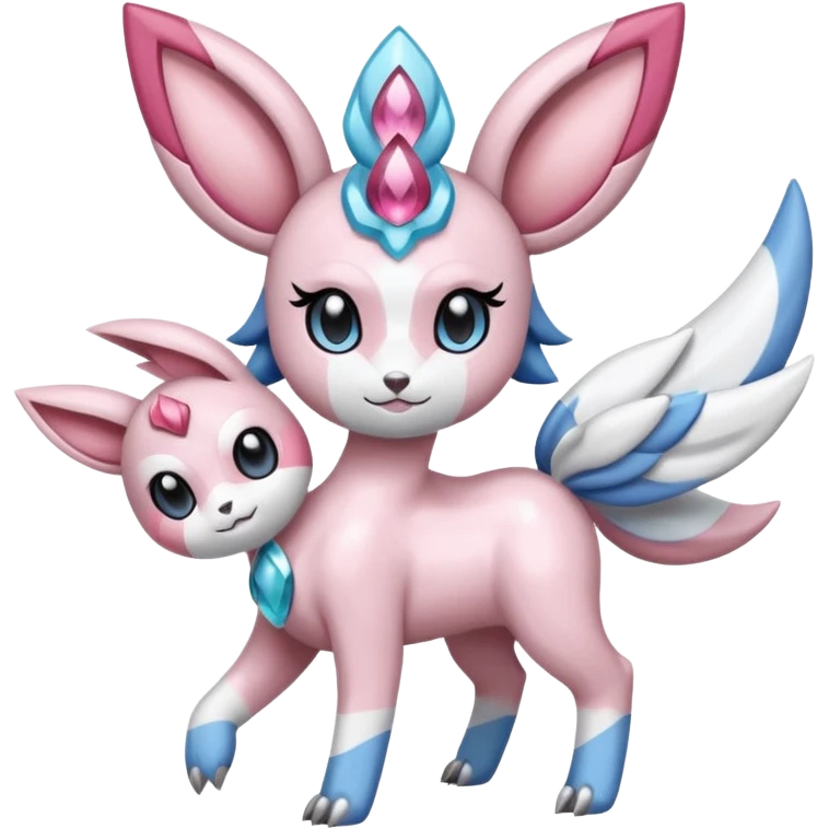 Elegant beautiful cute feminine shiny Palkia-Diancie-Absol-Sylveon-Meloetta-fusion  emoji
