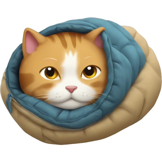 Cat in a sleeping bag emoji