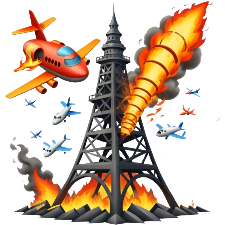 Plane hitting a tower emoji