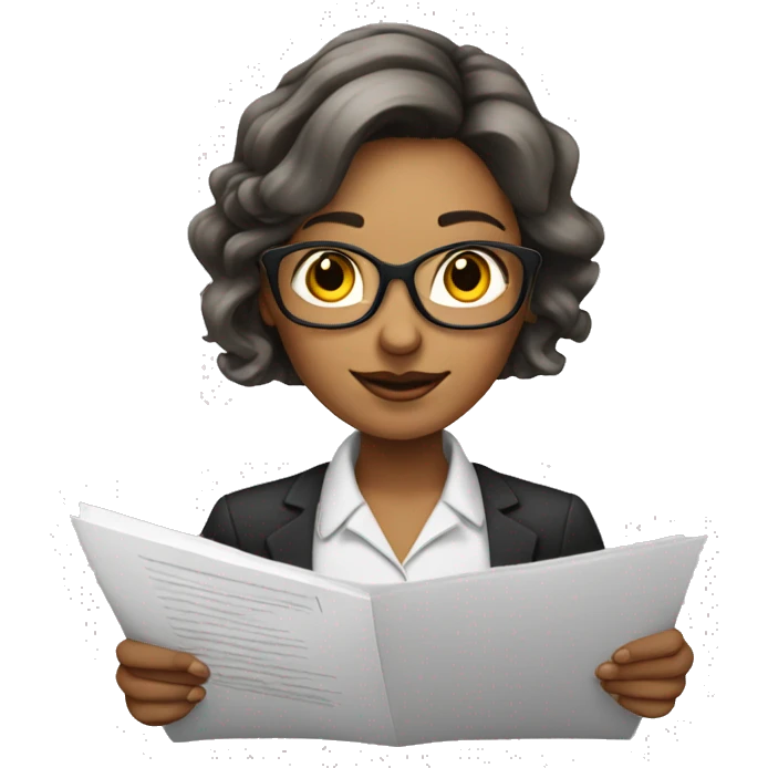 the whiteskin accountant is a woman with document emoji