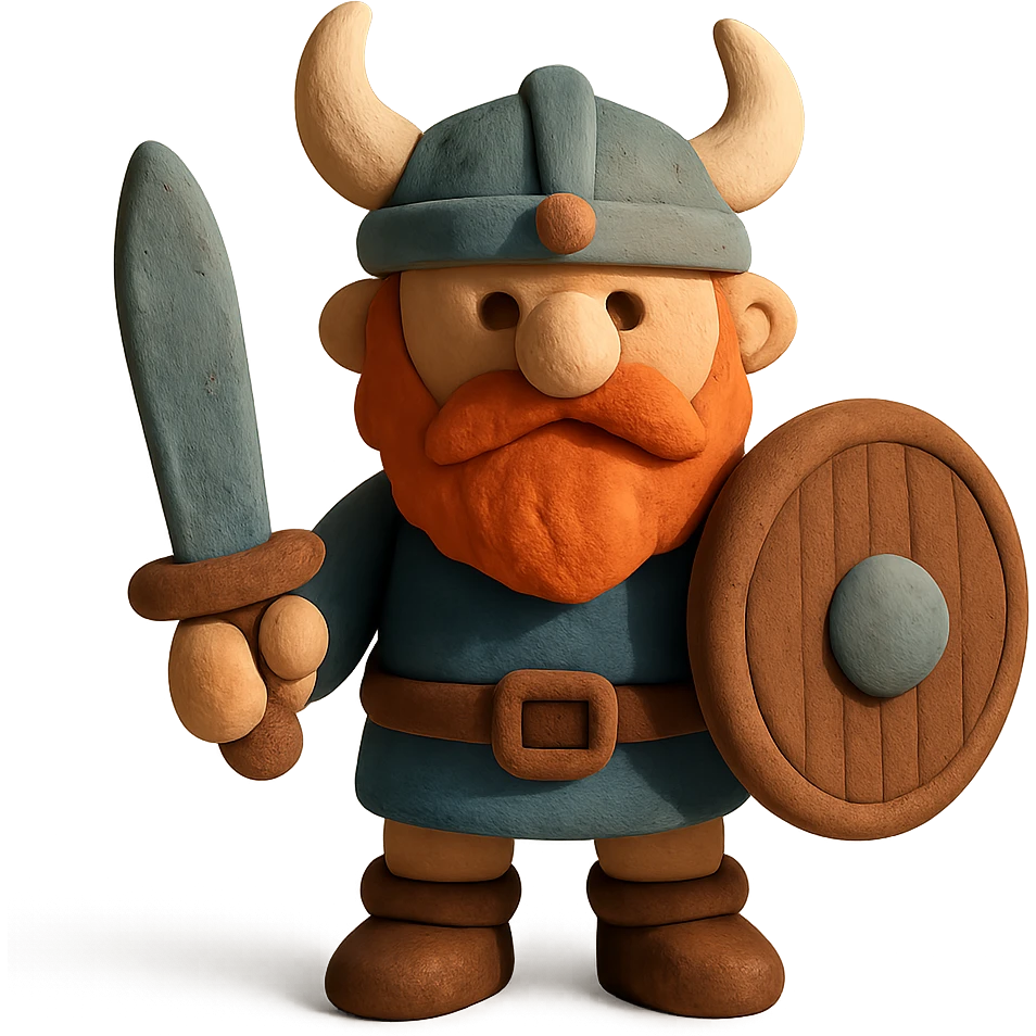 claymation style viking emoji