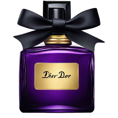 Dark Purple dior perfume with black bow emoji
