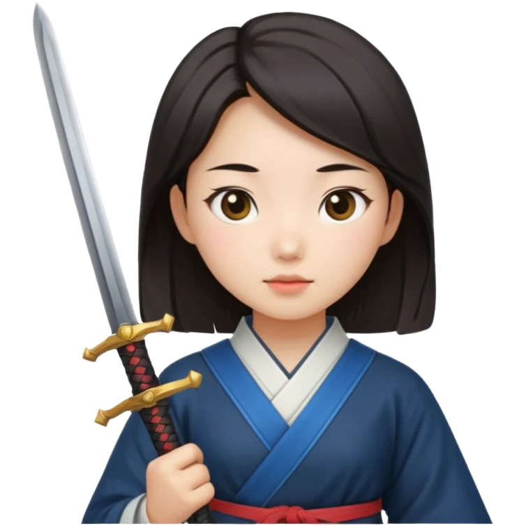 girl with sword and she is korean emoji