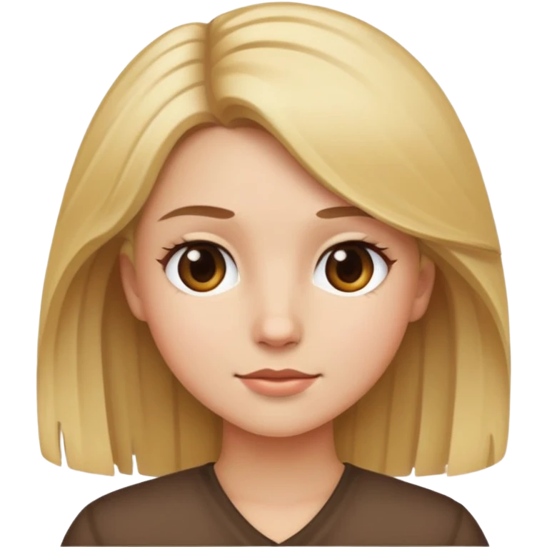 girl with blonde and brown mixed hair, iOS style emoji emoji