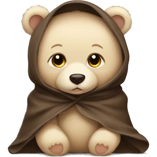 Baby bear wearing a sharf  emoji