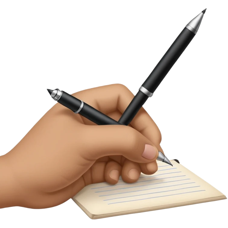 hand with write on the paper emoji