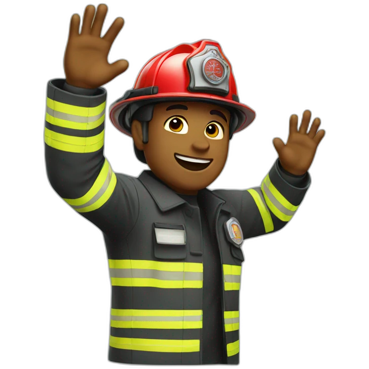 Firefighter waving emoji