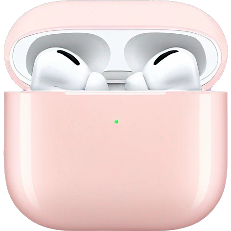 AirPods Pro with a light pink case emoji