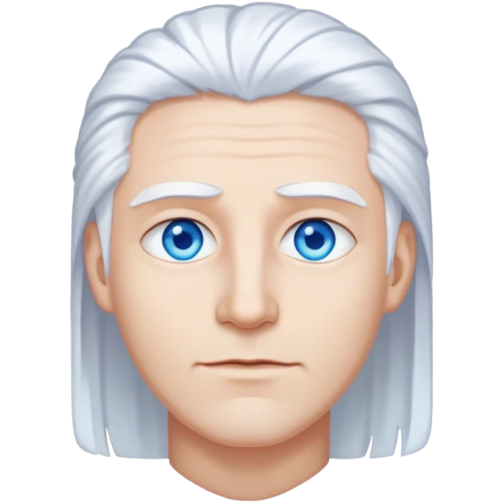 white hair and blue eyes emoji