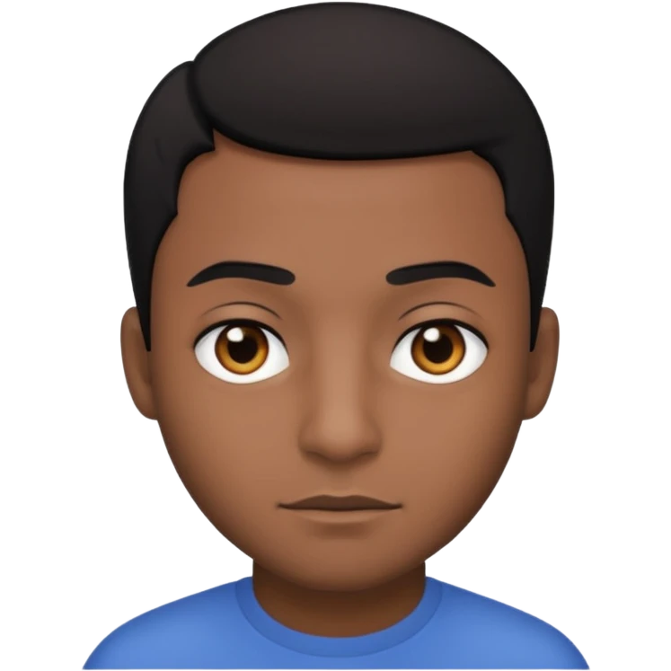 Dark Brown man with shot black hair, black eyes emoji