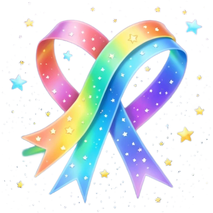 Rainbow starry galaxy ribbon emoji