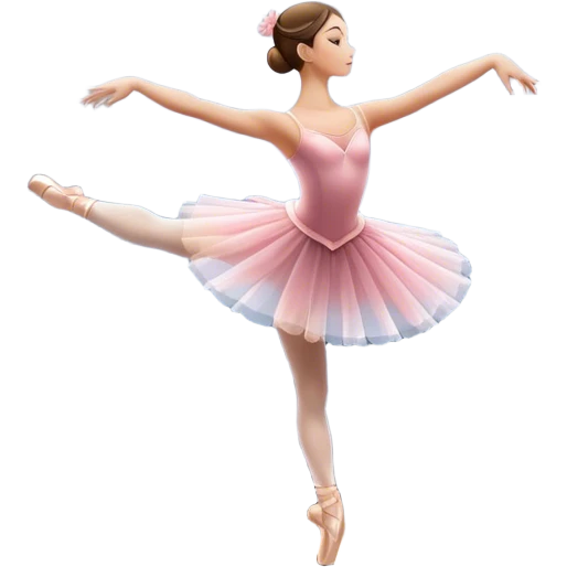 Icon for Ballet: a theater stage with silhouette of a ballerina in an elegant pose, surrounded by spotlight and stage lights. The icon should convey the grace and beauty of ballet, with focus on the dancer and the dramatic lighting. Transparent background. emoji