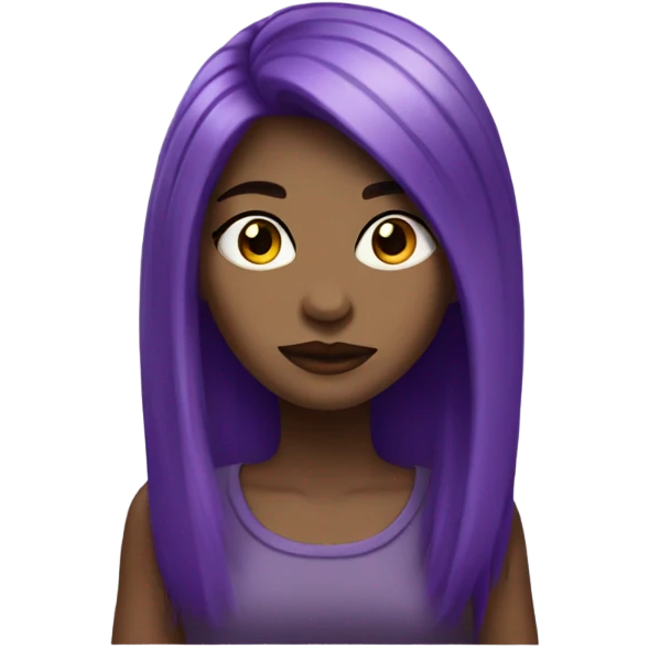 purple hair alt girl with black eyes emoji