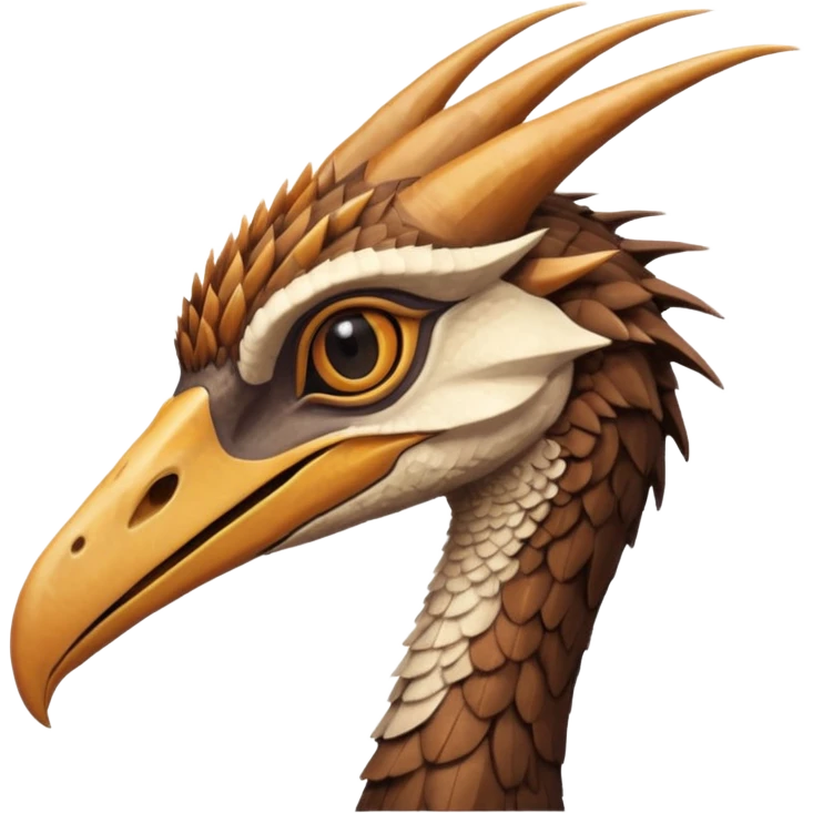 Quetzalcoatlus, detailed head and crest, brown and tan coloration emoji