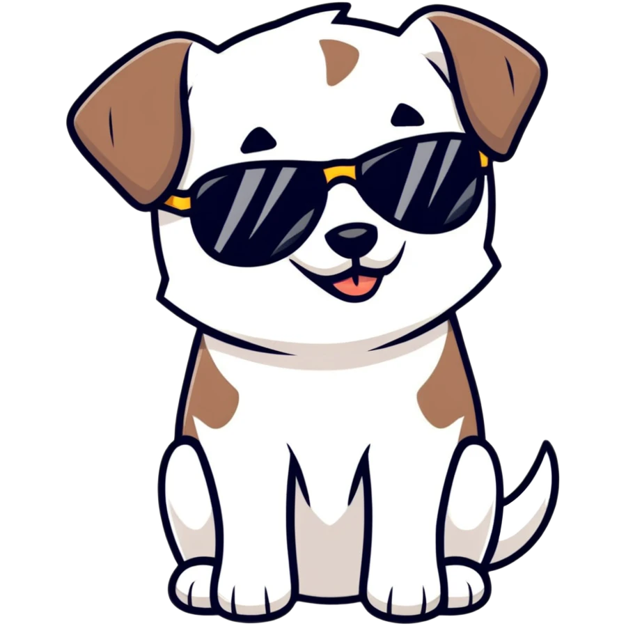 puppy wearing sunglasses emoji