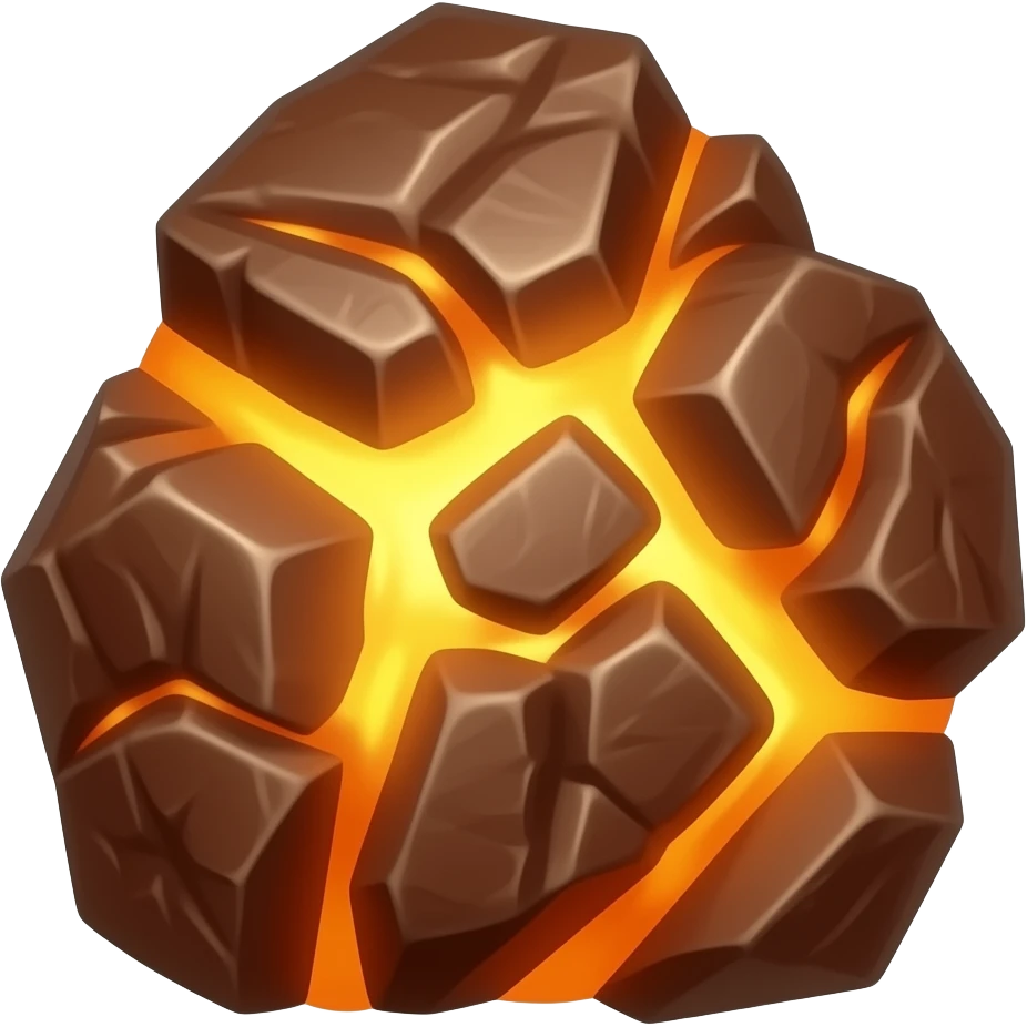 Melting metal ore emoji